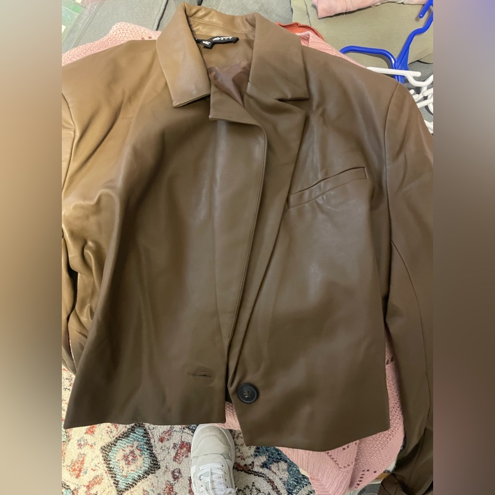Chocolate leather jacket